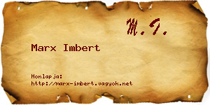 Marx Imbert névjegykártya
